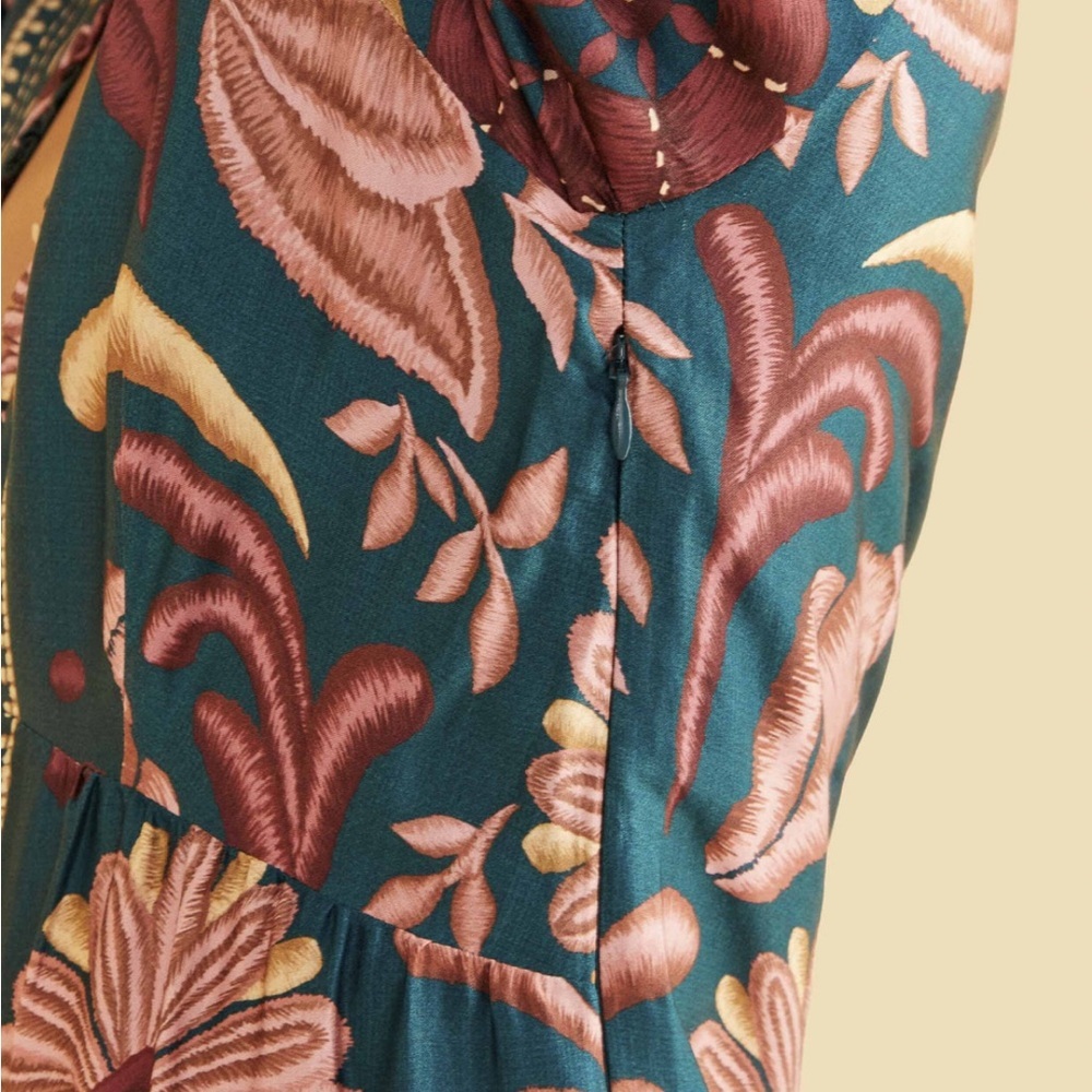 Farm Rio Teal Seashell Tapestry Lenzing™ Ecovero™ Viscose Mini Dress 🐚 - Picture 6 of 10
